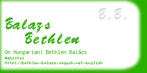 balazs bethlen business card